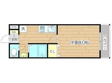 ドームイバロード(1K/5階)の間取り写真