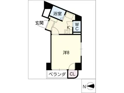 クレスト・MK伊勢山(1K/2階)の間取り写真