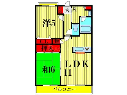 キングホームズ1番館(2LDK/1階)の間取り写真