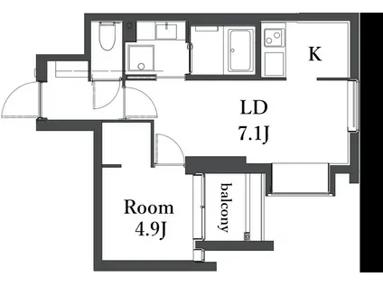 N S ONE S大森西(1LDK/3階)の間取り写真