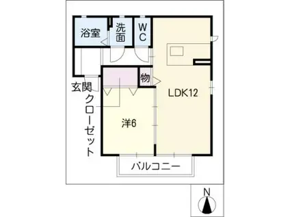 エスターテ(1LDK/1階)の間取り写真