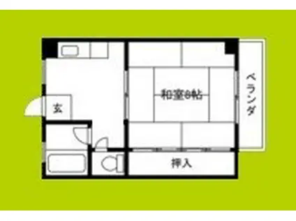 コーポ707(1DK/3階)の間取り写真