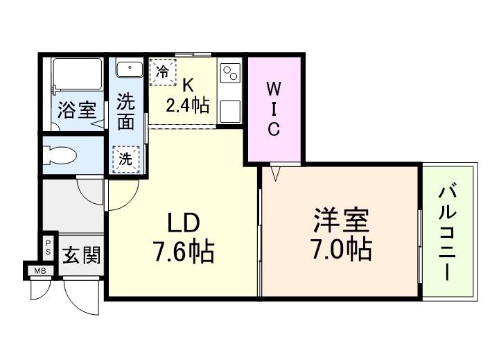 JTレジデンス徳庵(1LDK/3階)の間取り写真