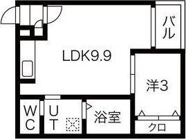 ステラ三吉町(1LDK/1階)の間取り写真