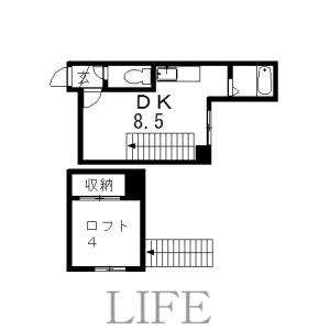 グランデュール平岸II(ワンルーム/3階)の間取り写真
