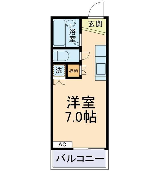 クラランス渡鹿(ワンルーム/2階)の間取り写真