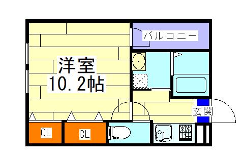 フジパレス豊里VI番館(1K/3階)の間取り写真