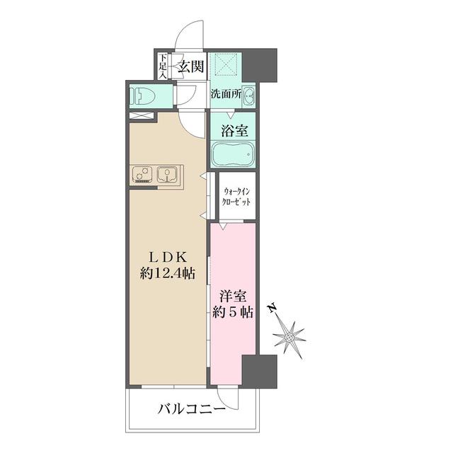 エヌ-フラッツ横浜関内2(1LDK/8階)の間取り写真