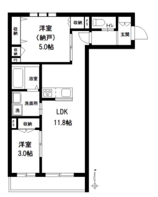 HIGHGATE 滝野川(1SLDK/1階)の間取り写真