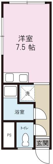 サンシュエット(ワンルーム/3階)の間取り写真