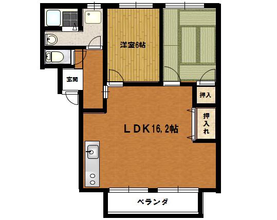 SKY-ARK35(2LDK/1階)の間取り写真
