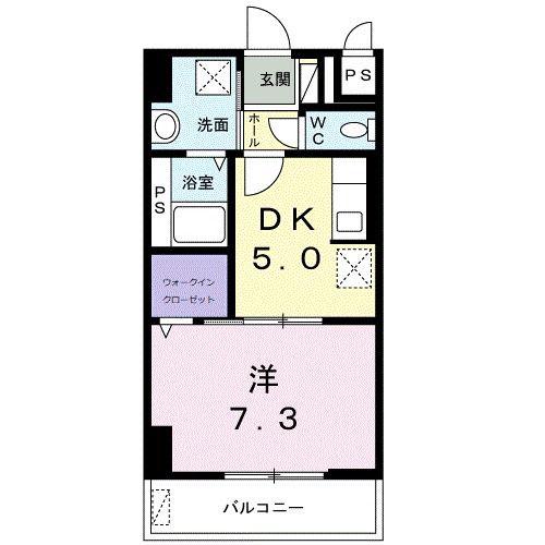 シティ フラット(1DK/6階)の間取り写真
