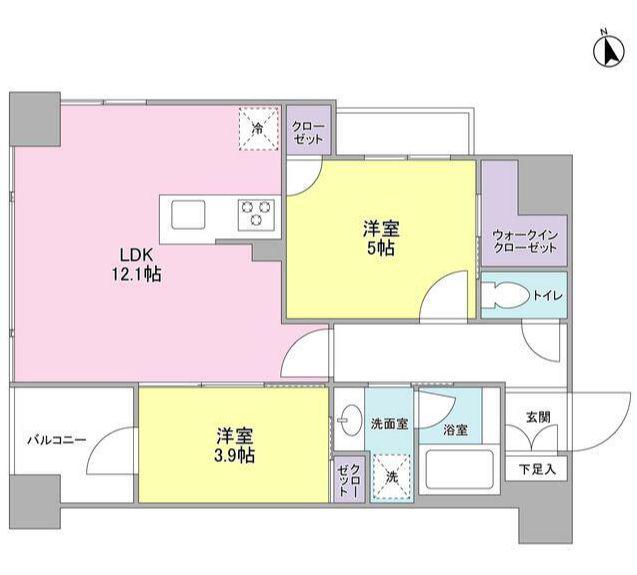 LUPINUS COURT(2LDK/5階)の間取り写真
