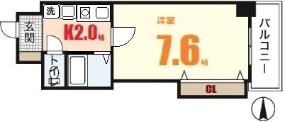 関本大町ビル(1K/2階)の間取り写真