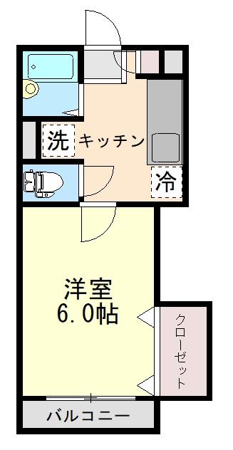 B・G FIELDハイツ(1K/2階)の間取り写真