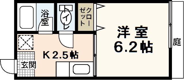 シティハイム吉見園(1K/1階)の間取り写真