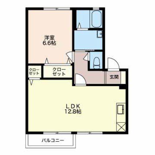 シャルマン大潟 C棟(1LDK/1階)の間取り写真