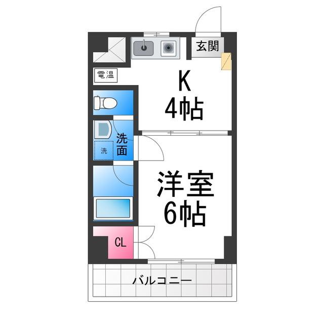 リヴィエール三井(1K/6階)の間取り写真