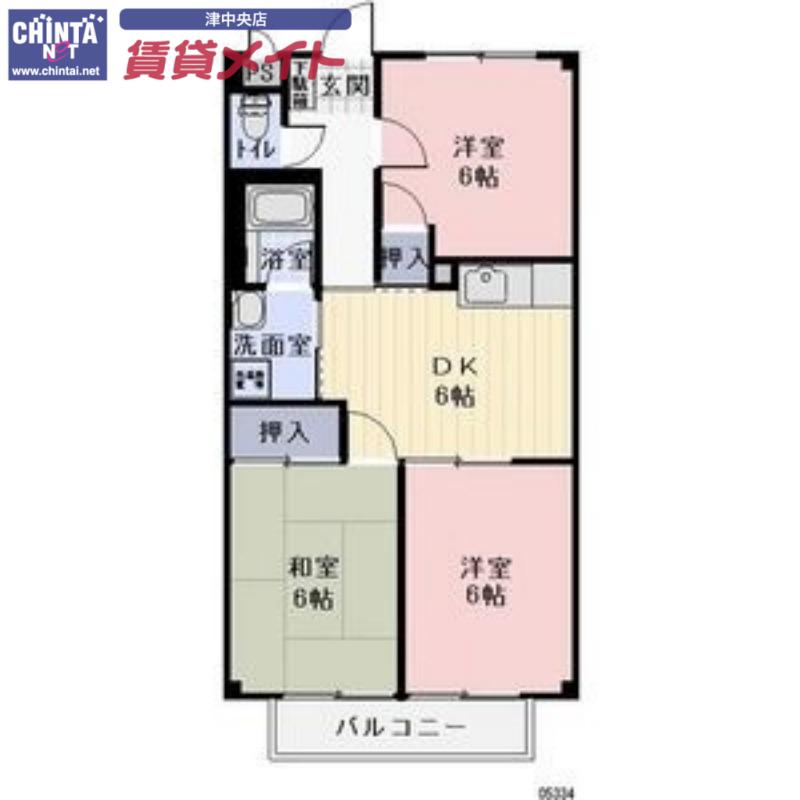 SURPLUS阿漕B(3DK/1階)の間取り写真