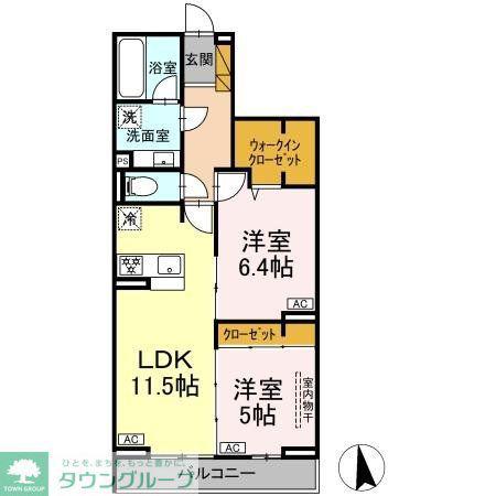 ラ・ペッシュ(2LDK/2階)の間取り写真