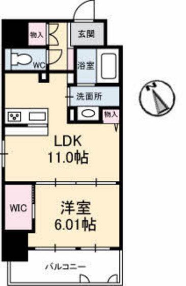 ヴィラシオン大手町(1LDK/12階)の間取り写真
