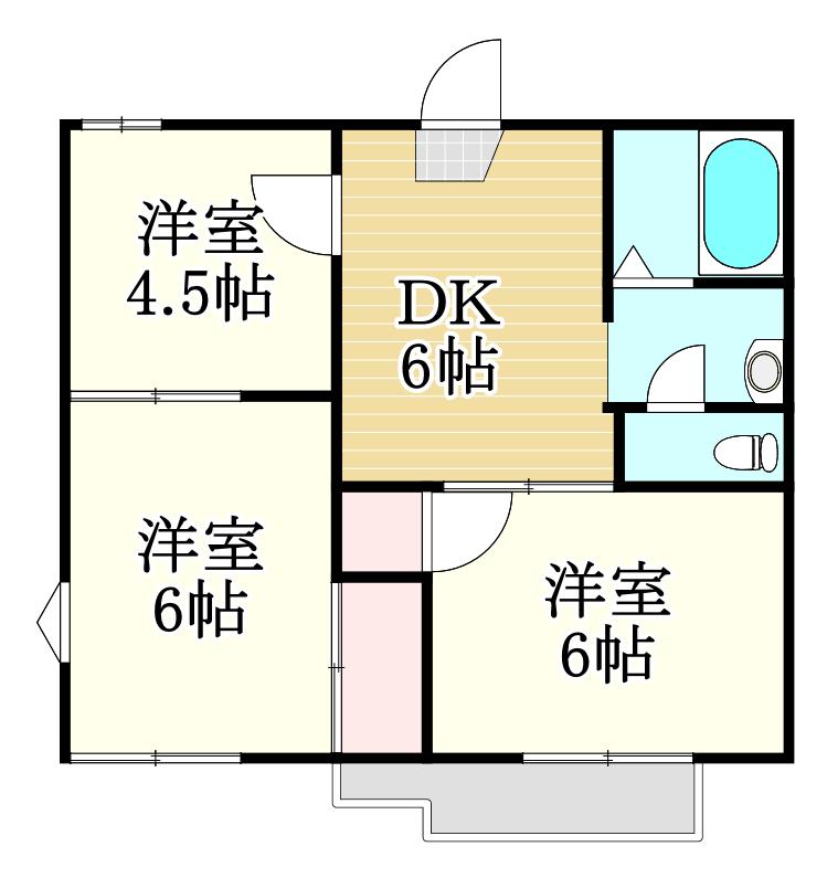 フレグランスB(3DK/1階)の間取り写真