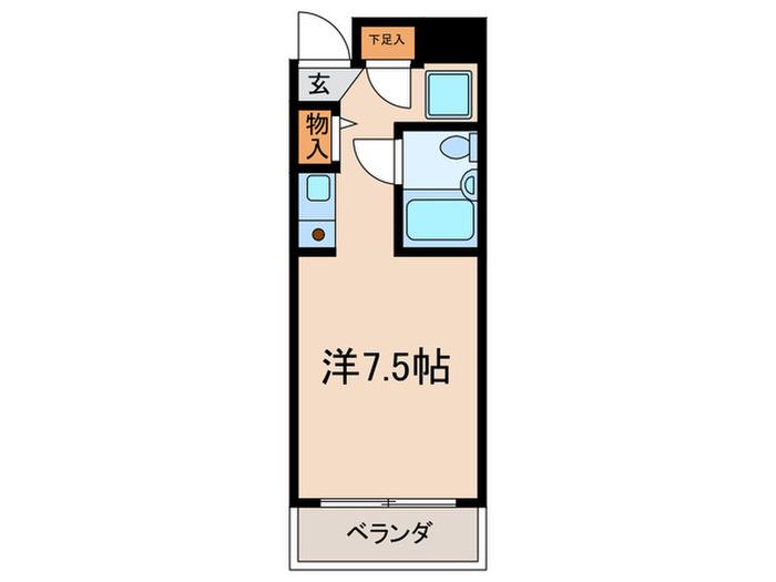 ラポール経堂(ワンルーム/3階)の間取り写真