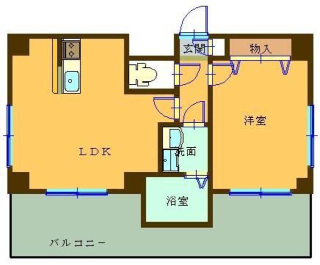 グランツアベニュー新中野(1LDK/7階)の間取り写真