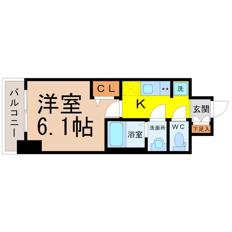 アステリ鶴舞エーナ(1K/8階)の間取り写真