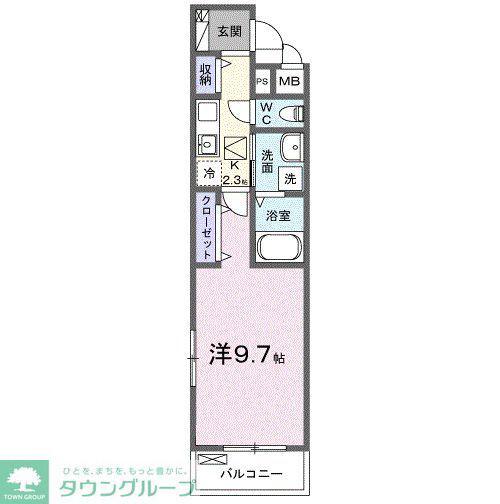 ヒカルサ熊谷ノース(1K/1階)の間取り写真