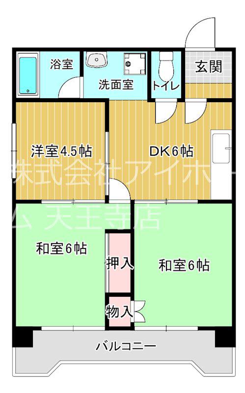モンリベルテ天王寺(3DK/5階)の間取り写真