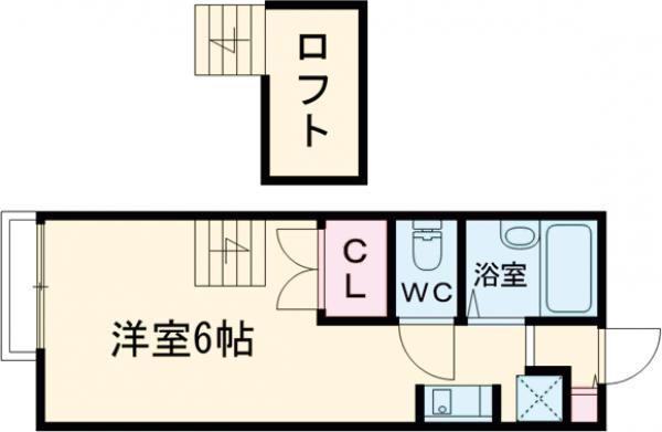 エスポワール(1K/2階)の間取り写真
