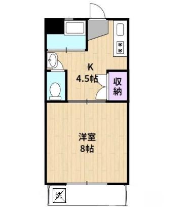 篠山ハイツ(1K/1階)の間取り写真