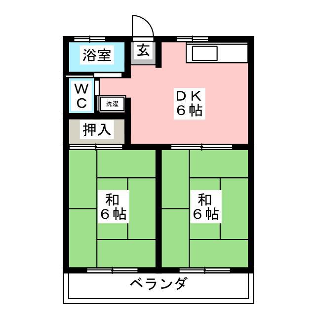 フォーブル建穂(2DK/1階)の間取り写真