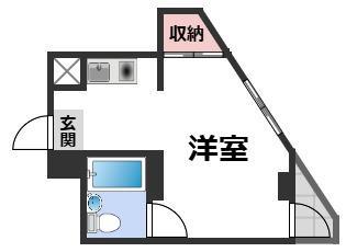 サンプラザ京橋(ワンルーム/1階)の間取り写真