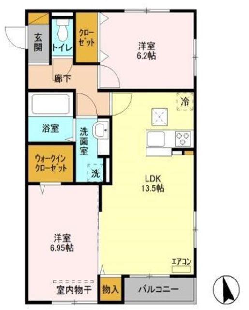 シャトーヒルズ(2LDK/1階)の間取り写真