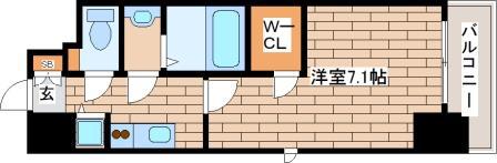 エスリード神戸三宮ラグジェ(1K/14階)の間取り写真