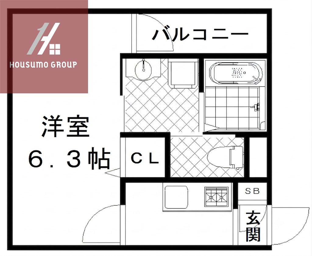 H-MAISON平野本町(1K/3階)の間取り写真