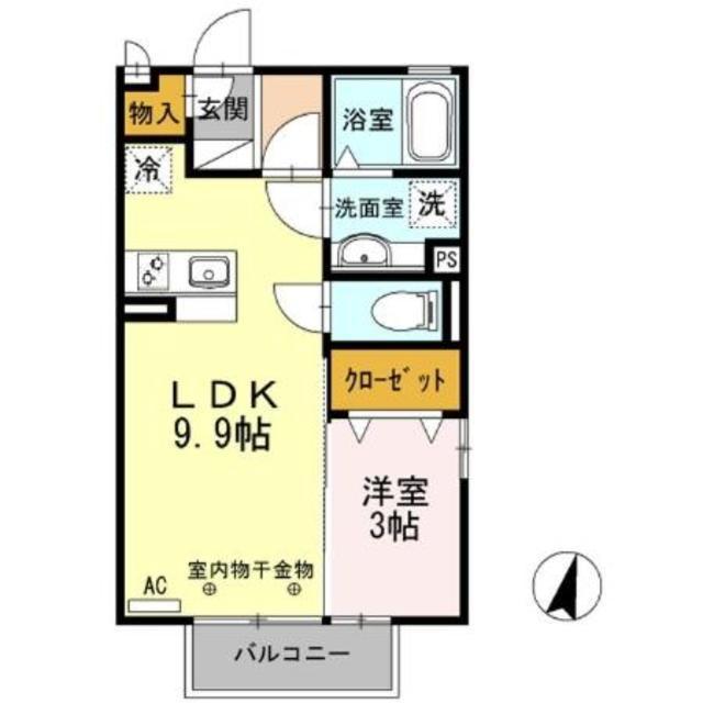 よろづや5 C(1LDK/2階)の間取り写真