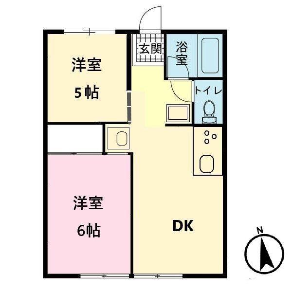 シティーハイム白砂(2DK/1階)の間取り写真