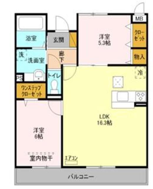 グリーンレジデンス葉月(2LDK/3階)の間取り写真