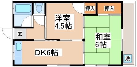 正本アパート(2DK/1階)の間取り写真