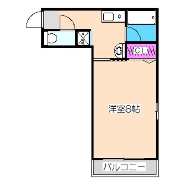 メープルコート(1K/4階)の間取り写真