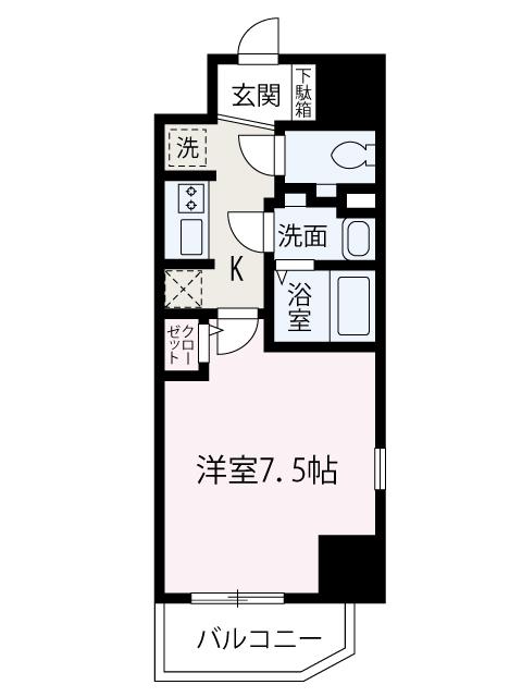 プリンセスライン(1K/11階)の間取り写真