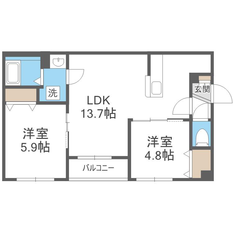 IL LEONE(2LDK/1階)の間取り写真
