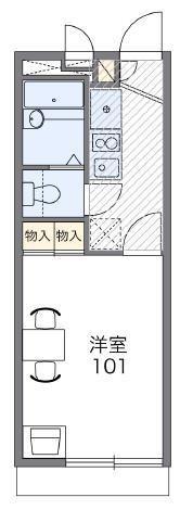 レオパレスPLACIDO(1K/2階)の間取り写真
