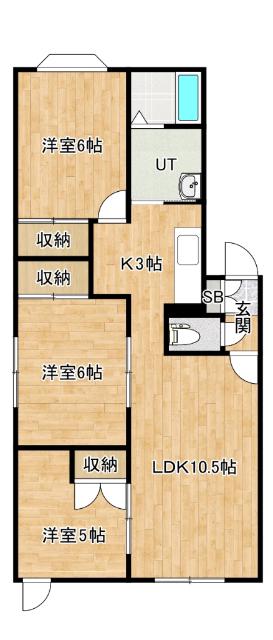 PRADA泉町A(3LDK/2階)の間取り写真