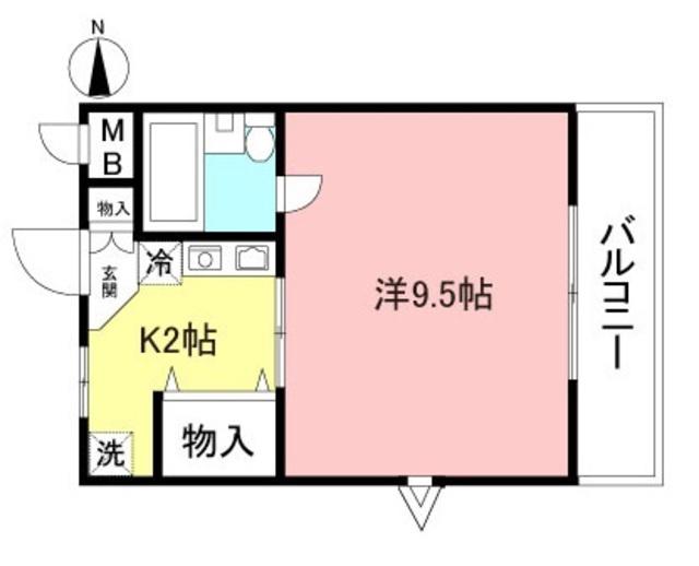クレール桜(1K/2階)の間取り写真
