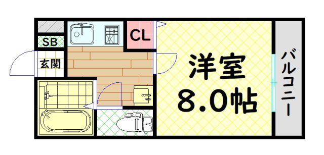 メゾンサイプレスII(1K/3階)の間取り写真
