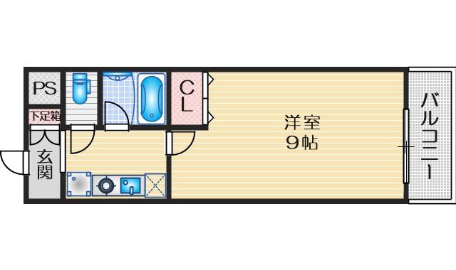 マンション野口II(1K/7階)の間取り写真